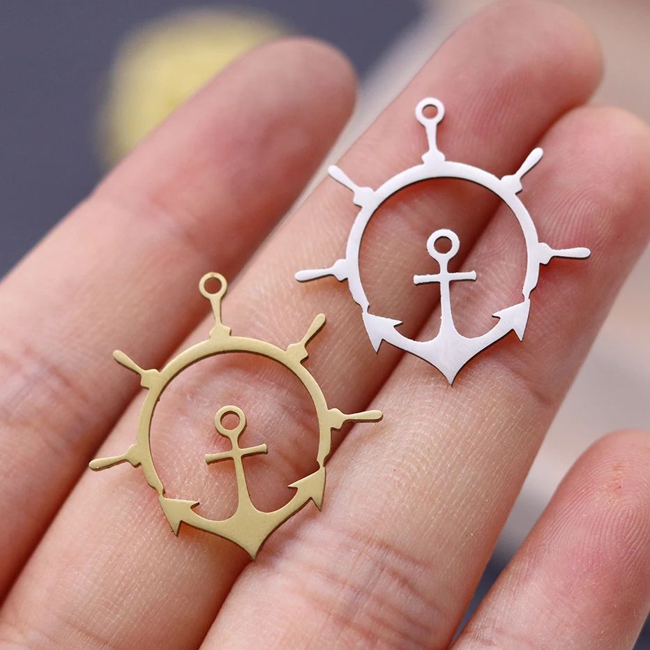 Jewelry Making Guide - 3 قطعة مرساة البوصلة الصليب الفولاذ
