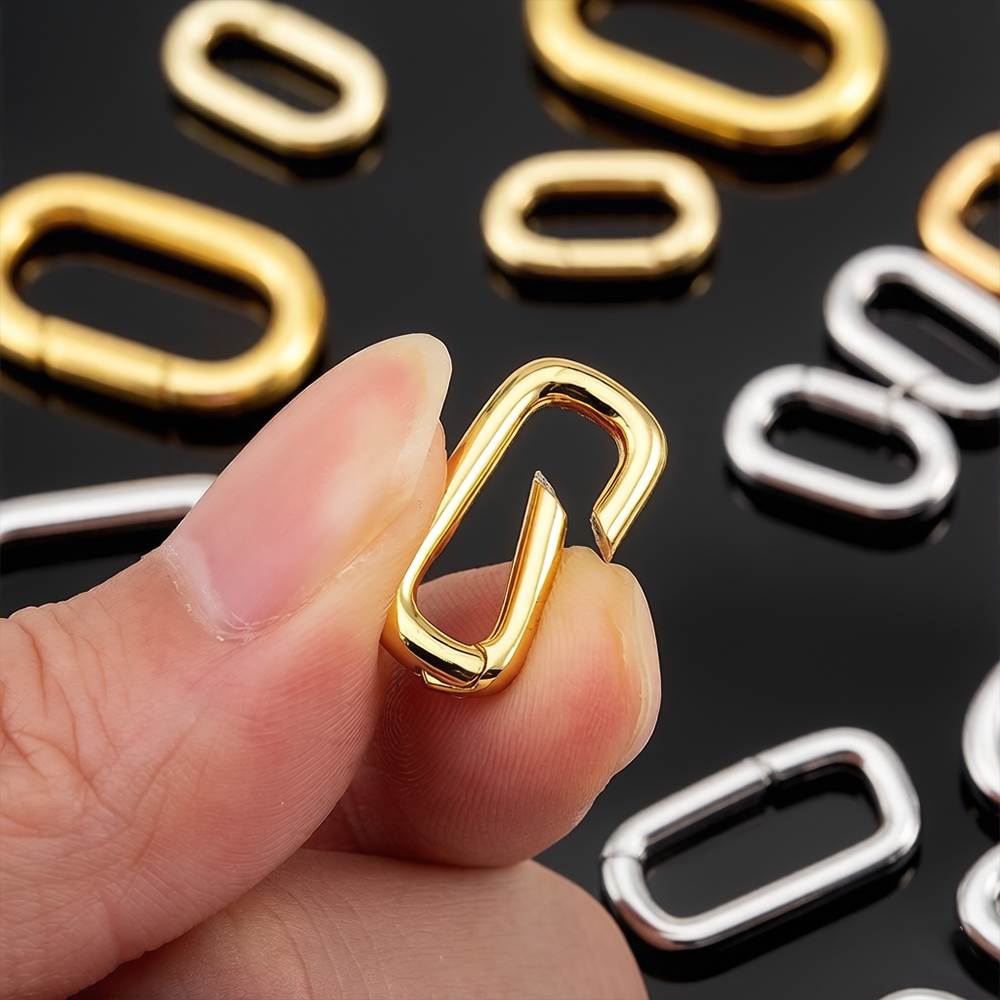 Jewelry Making Kit For Adults - قطعتان من مشابك قلادة بيضاوية مطلية