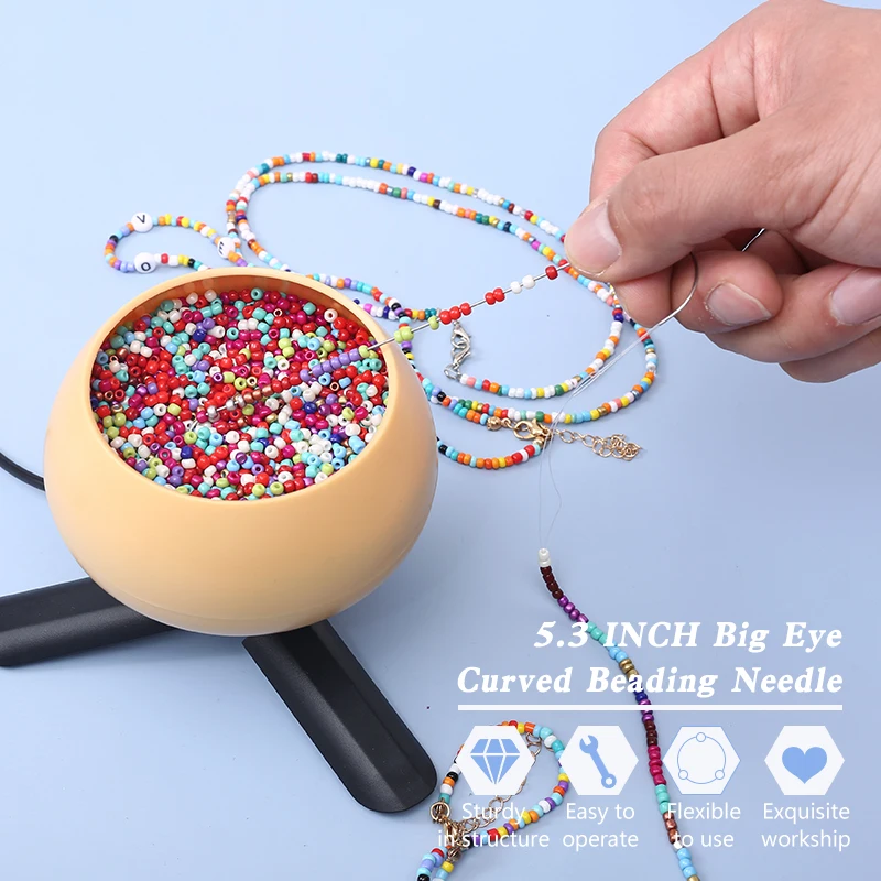 2/5 قطعة 5.3 بوصة كبيرة العين  - مراجعة Beading Needle Fine وسعره