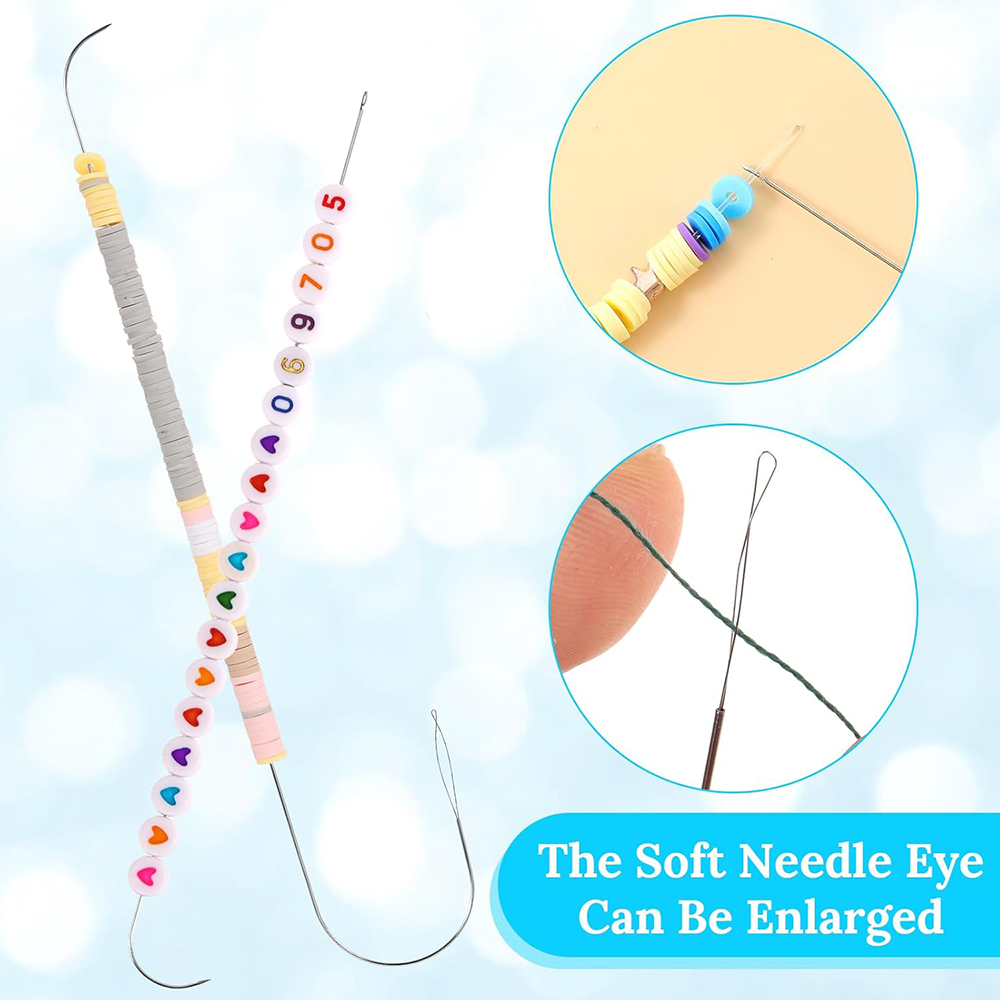 4 قطعة إبر الديكور العين الكبي - مراجعة Beading Needle Fine وسعره