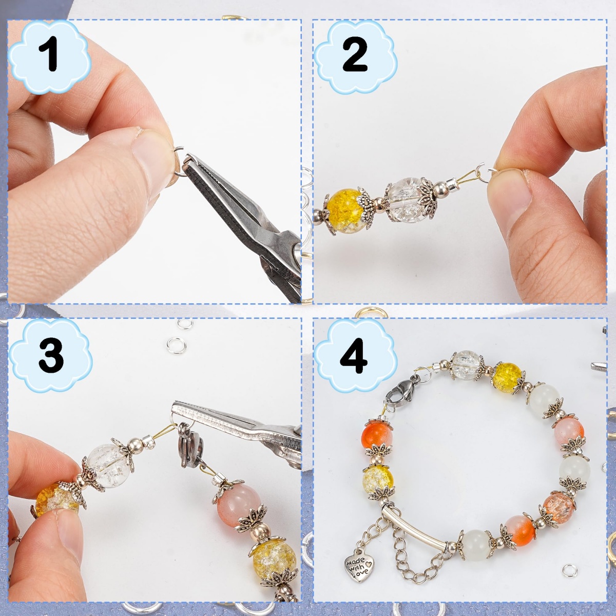 حلقات قفز حديدية مفتوحة للربط، - مراجعة Jewelry Making Looper Tool وسعره